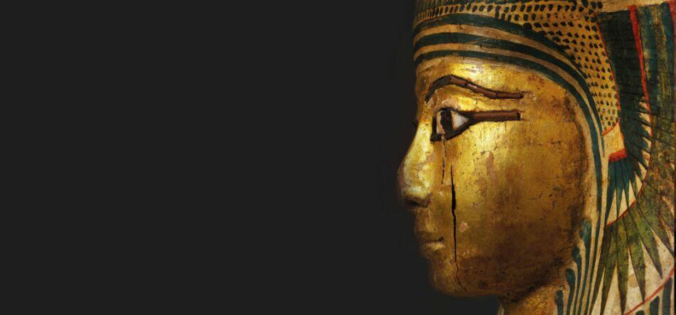 Časť sarkofágu egyptskej múmie