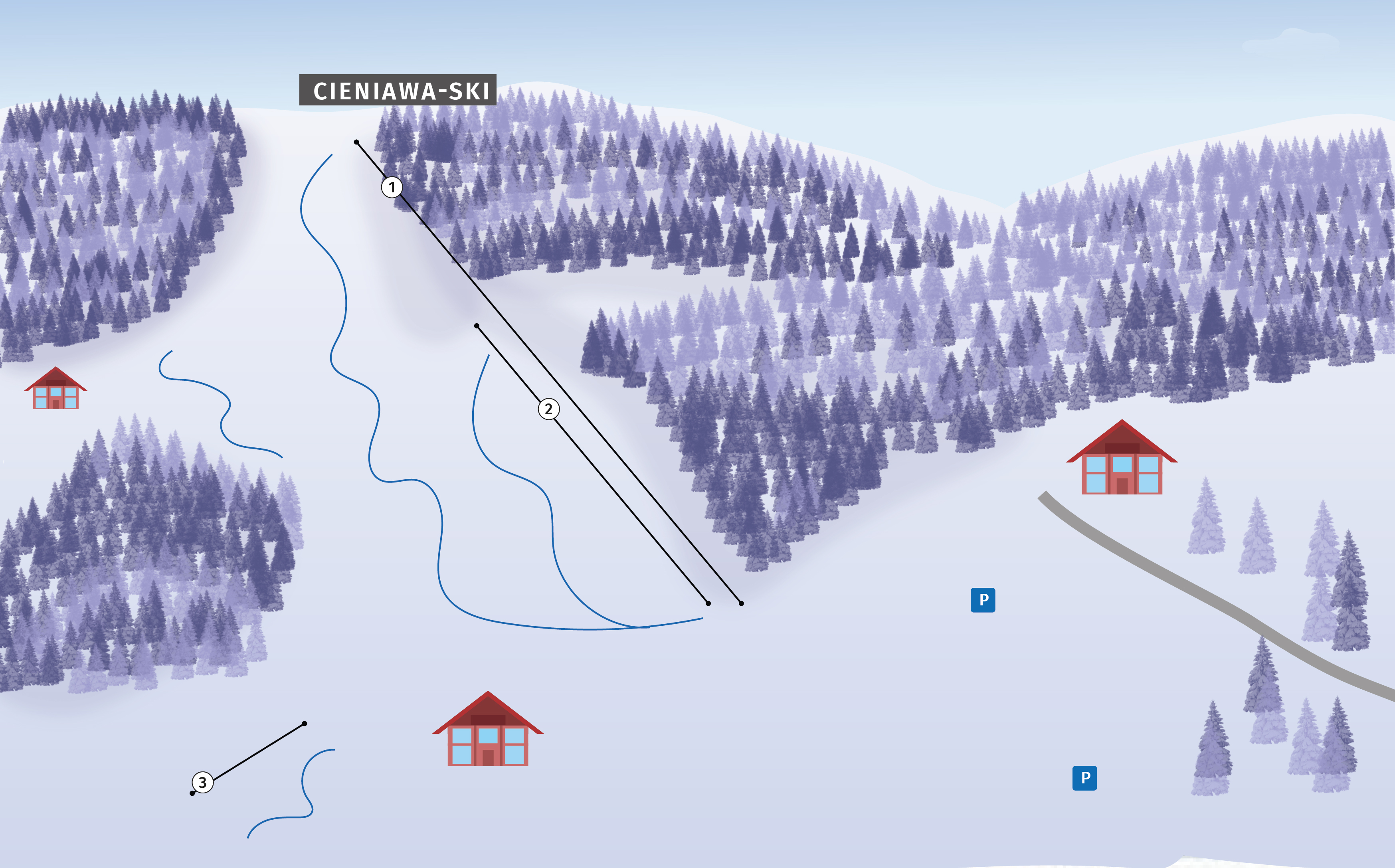 mapa stacji narciarskiej Cieniawa Ski