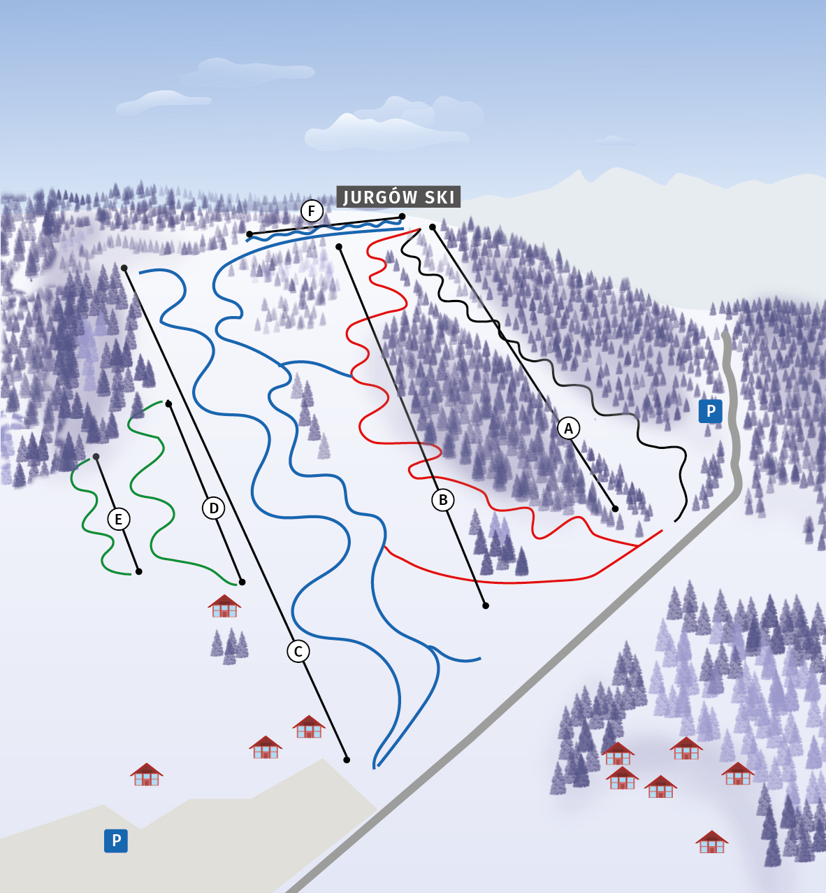 mapa stacji narciarskiej Jurgów Ski