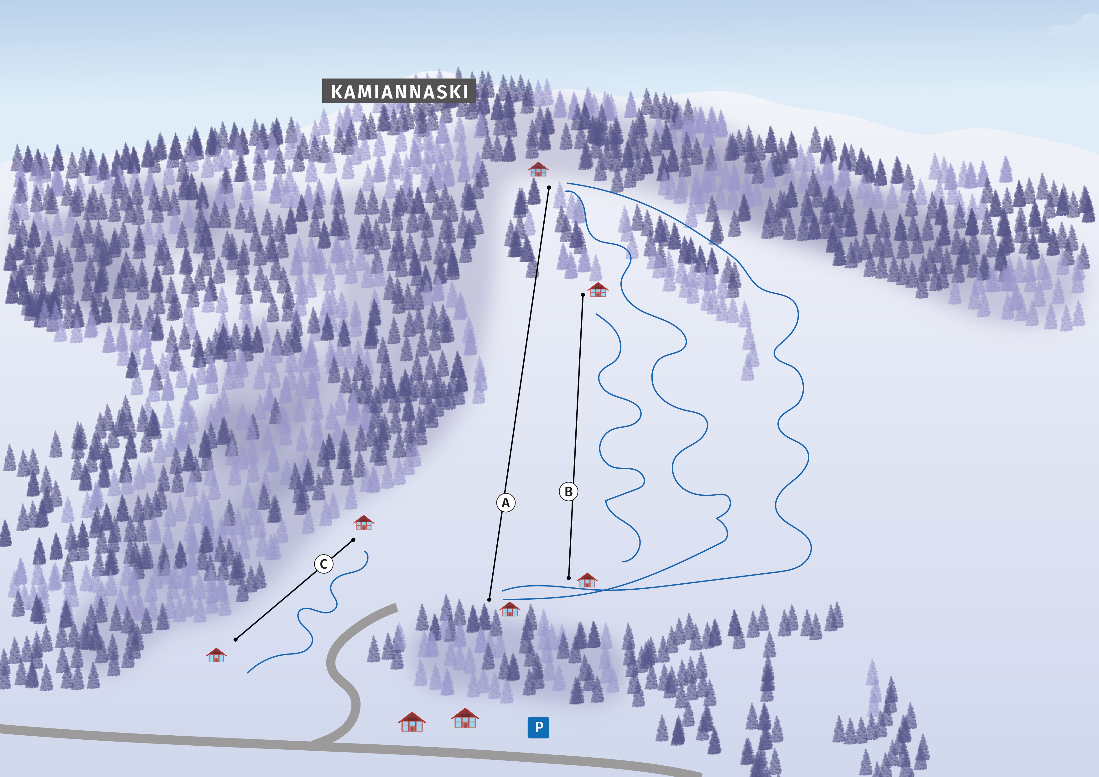 mapa stacji narciarskiej Kamianna Ski