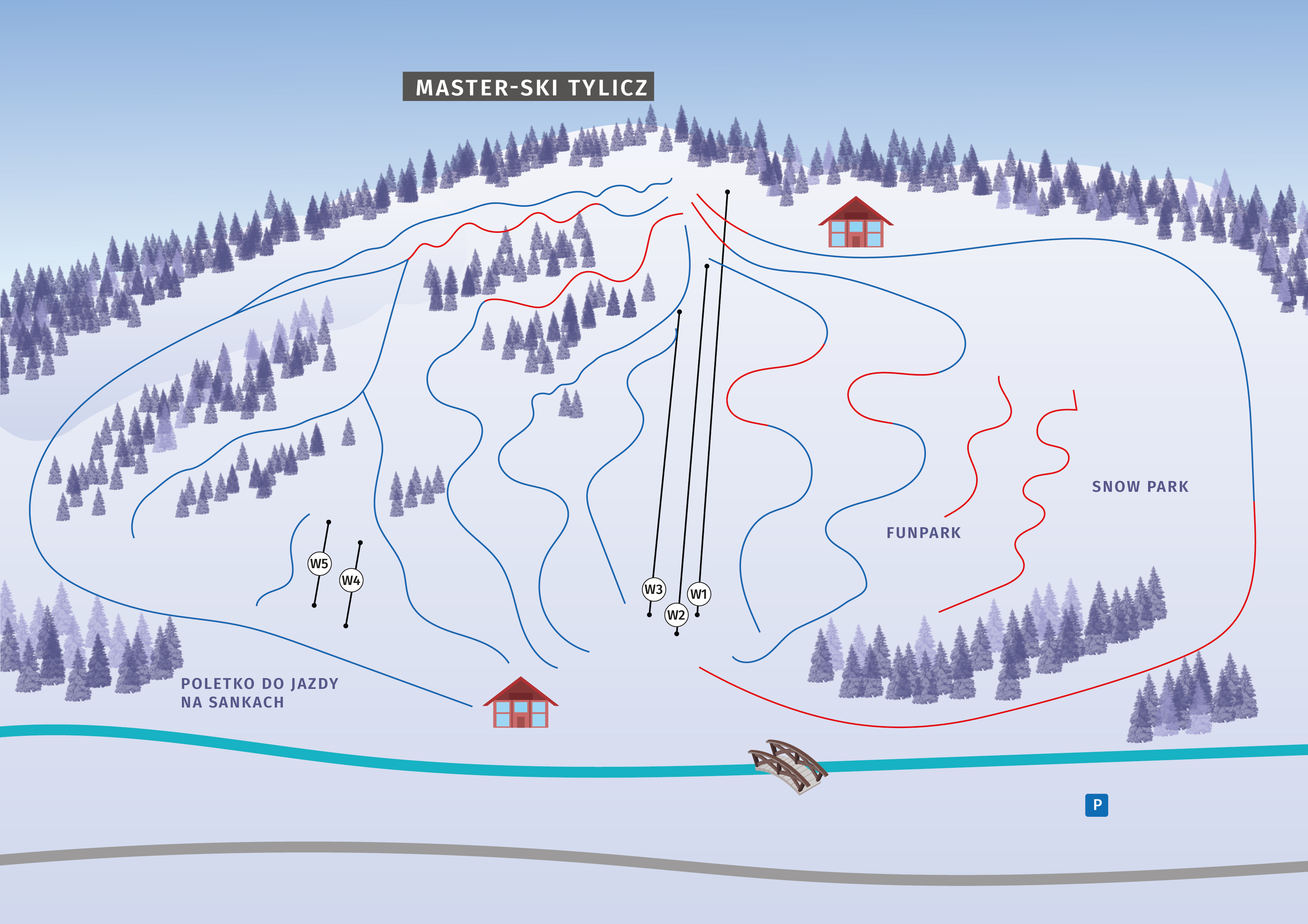 mapa stacji narciarskiej Tylicz Ski