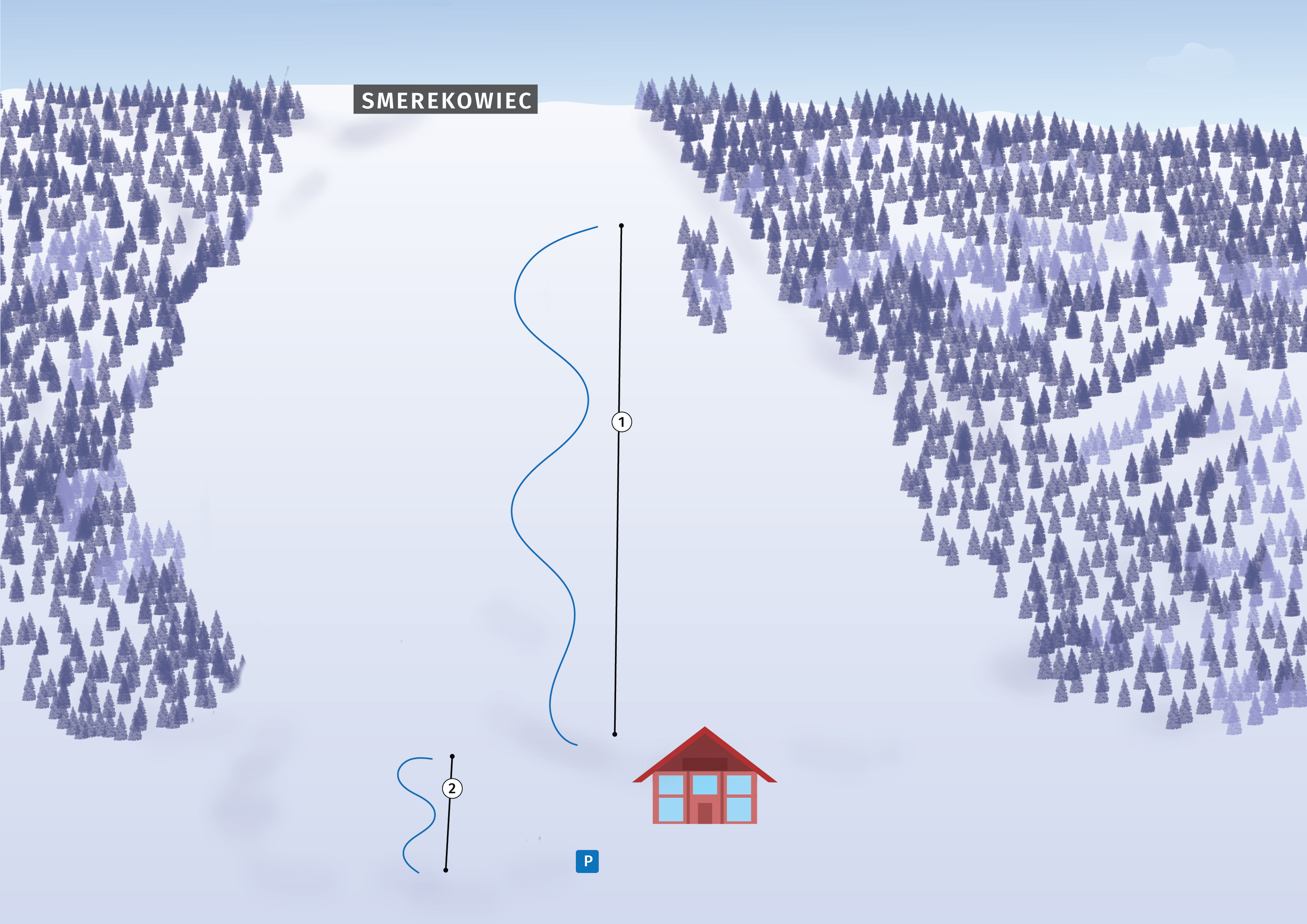 mapka stacji narciarskiej Smrekowiec